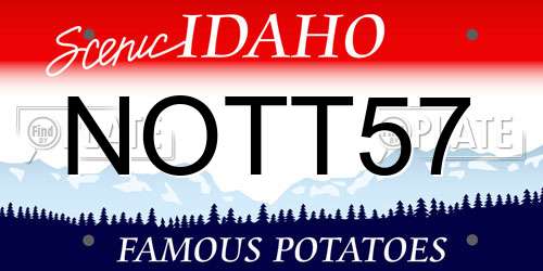 NOTT57 Idaho License Plate