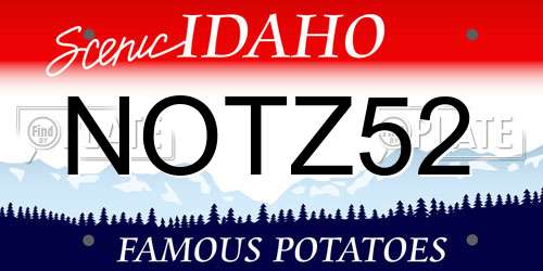 NOTZ52 Idaho License Plate