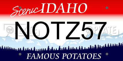 NOTZ57 Idaho License Plate