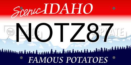 NOTZ87 Idaho License Plate