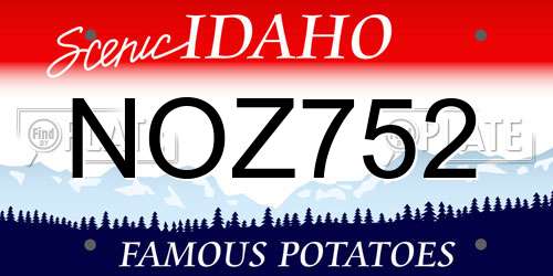 NOZ752 Idaho License Plate