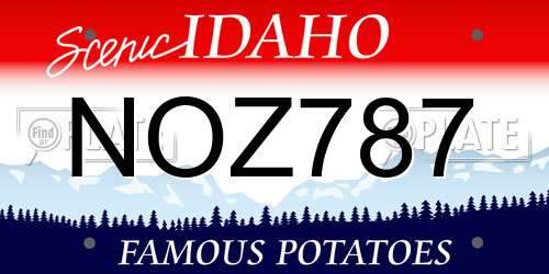 NOZ787 Idaho License Plate