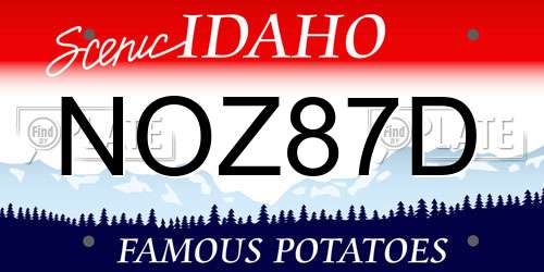 NOZ87D Idaho License Plate