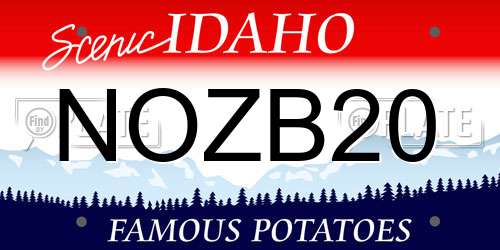 NOZB20 Idaho License Plate