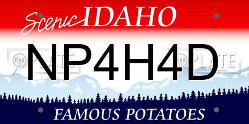NP4H4D Idaho License Plate
