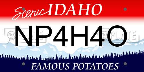 NP4H4O Idaho License Plate