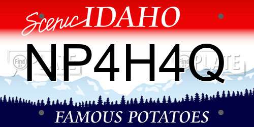 NP4H4Q Idaho License Plate