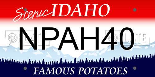 NPAH40 Idaho License Plate