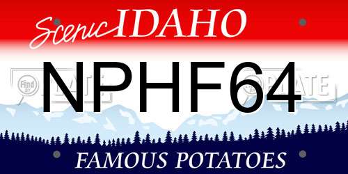 NPHF64 Idaho License Plate