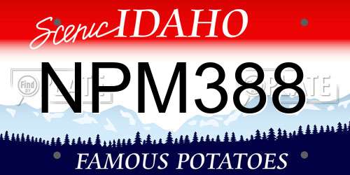 NPM388 Idaho License Plate