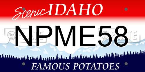 NPME58 Idaho License Plate