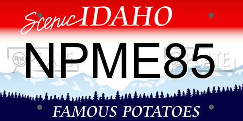 NPME85 Idaho License Plate