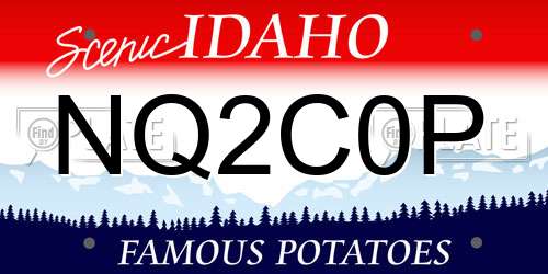 NQ2C0P Idaho License Plate