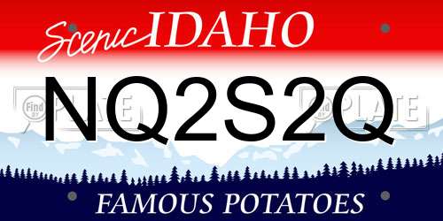 NQ2S2Q Idaho License Plate