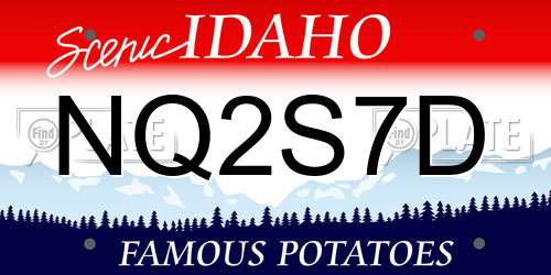 NQ2S7D Idaho License Plate