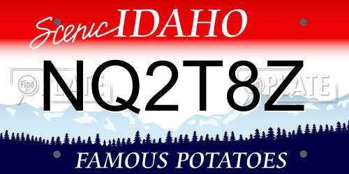 NQ2T8Z Idaho License Plate