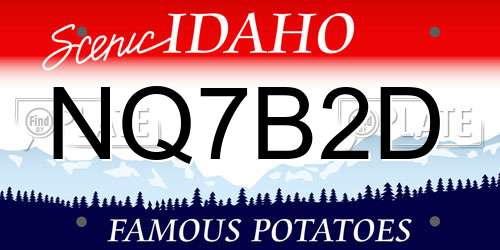 NQ7B2D Idaho License Plate