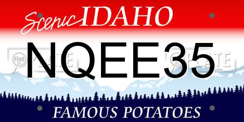 NQEE35 Idaho License Plate