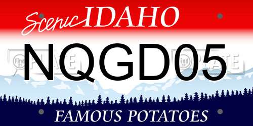 NQGD05 Idaho License Plate