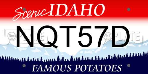 NQT57D Idaho License Plate