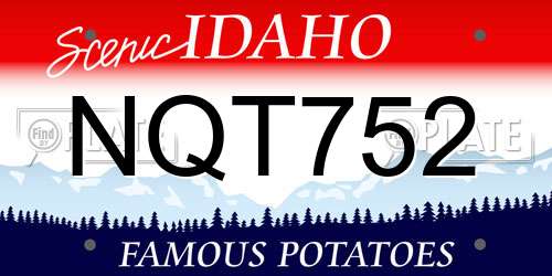 NQT752 Idaho License Plate