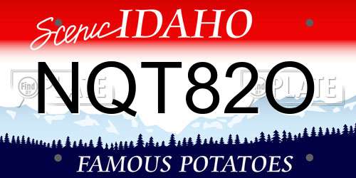 NQT82O Idaho License Plate