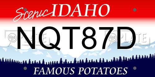 NQT87D Idaho License Plate