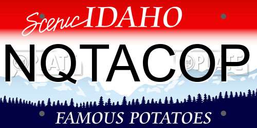 NQTACOP Idaho License Plate