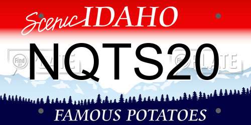 NQTS20 Idaho License Plate