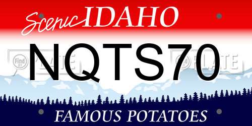 NQTS70 Idaho License Plate