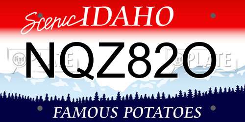 NQZ82O Idaho License Plate