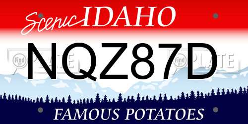 NQZ87D Idaho License Plate