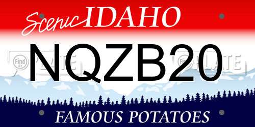 NQZB20 Idaho License Plate