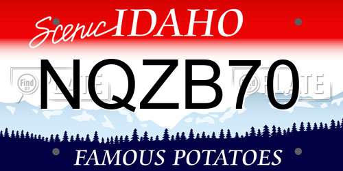 NQZB70 Idaho License Plate