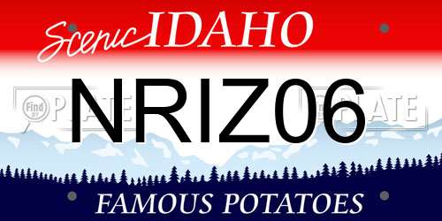 NRIZ06 Idaho License Plate