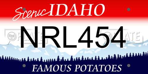 NRL454 Idaho License Plate