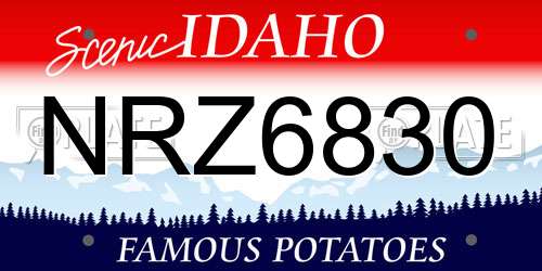NRZ6830 Idaho License Plate