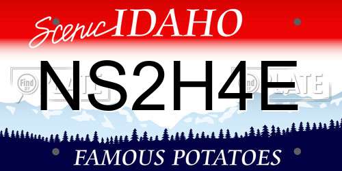 NS2H4E Idaho License Plate