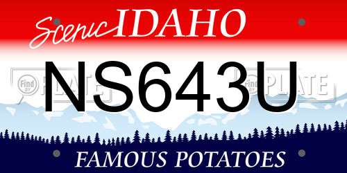 NS643U Idaho License Plate