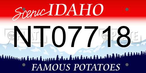 NT07718 Idaho License Plate