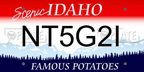 NT5G2I Idaho License Plate