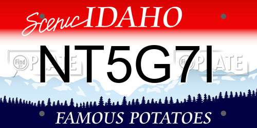 NT5G7I Idaho License Plate
