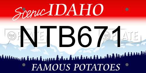 NTB671 Idaho License Plate