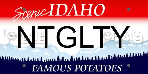NTGLTY Idaho License Plate