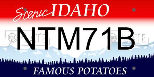 NTM71B Idaho License Plate