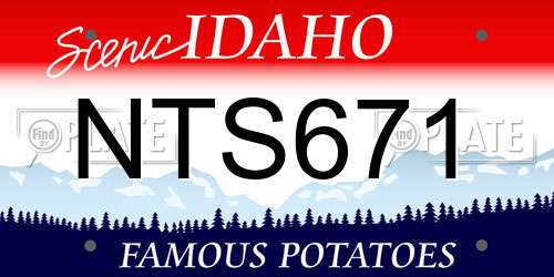 NTS671 Idaho License Plate