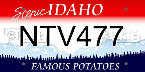 NTV477 Idaho License Plate
