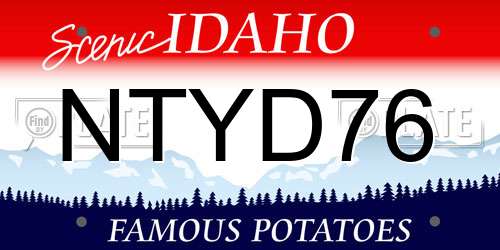 NTYD76 Idaho License Plate