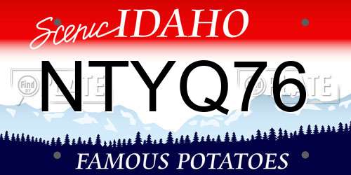 NTYQ76 Idaho License Plate