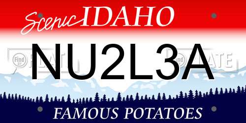 NU2L3A Idaho License Plate